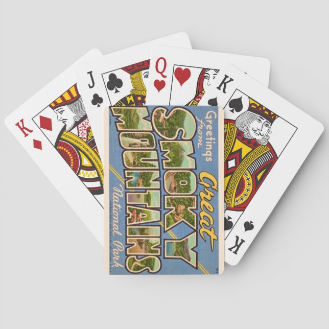 Retro Great Smoky Mountains Playing Cards (Back)