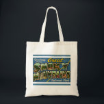 Retro Great Smoky Mountains Tote Bag<br><div class="desc">A wonderful retro postcard from the Great Smoky Mountains National Park repurposed! The image on the back can be deleted if you prefer.</div>