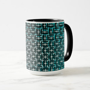 Retro Green and Black Abstract Mug
