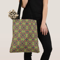 Retro Green and Orange Abstract Floral Pattern
