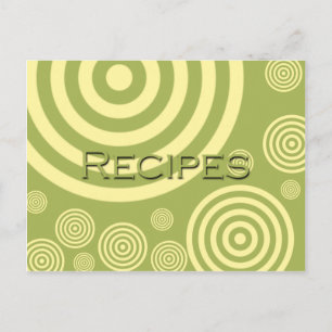 Retro Green and Yellow Circles Recipe Card