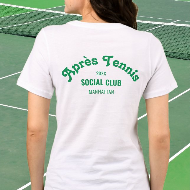 Retro Green Après Tennis Social Club Custom White Tri-Blend Shirt (Creator Uploaded)