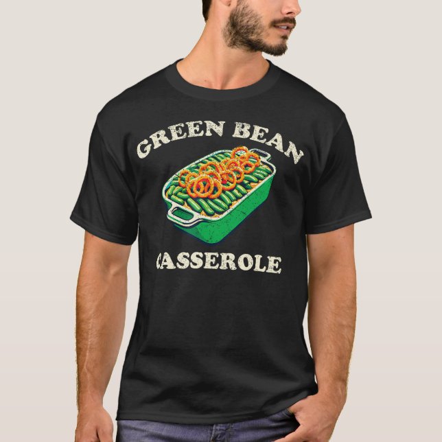 Retro Green Bean Casserole Dish Funny T-Shirt (Front)
