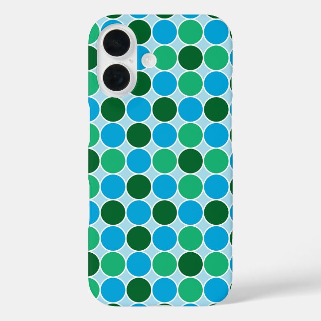 Retro Green Blue Turquoise Dots Geometric Pattern Case-Mate iPhone Case (Back)