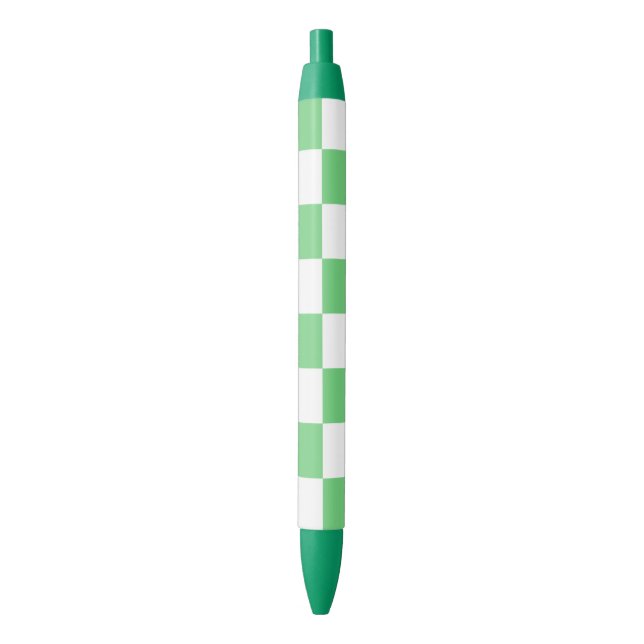 Retro Green Chessboard Chequerboard Tile Y2K  Black Ink Pen (Front Vertical)