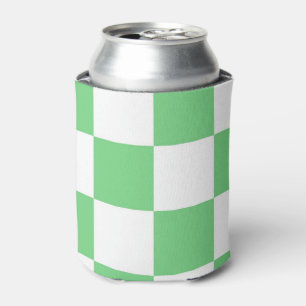 Retro Green Chessboard Chequerboard Tile Y2K  Can Cooler