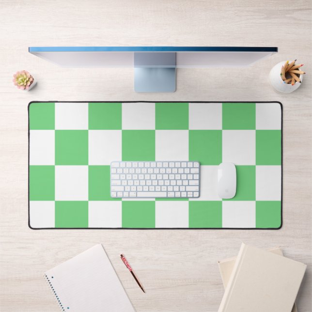 Retro Green Chessboard Chequerboard Tile Y2K  Desk Mat (Office 1)