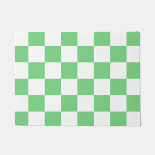 Retro Green Chessboard Chequerboard Tile Y2K  Doormat