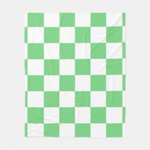 Retro Green Chessboard Chequerboard Tile Y2K Fleece Blanket