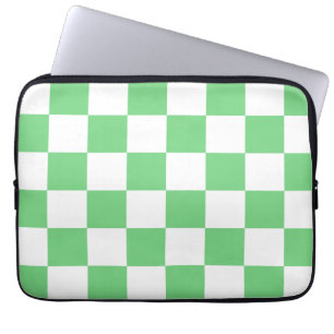 Retro Green Chessboard Chequerboard Tile Y2K  Laptop Sleeve