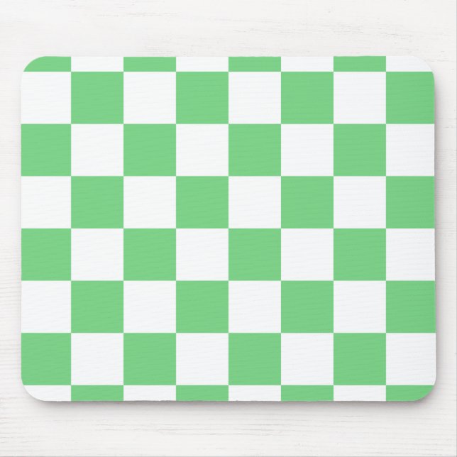Retro Green Chessboard Chequerboard Tile Y2K  Mouse Pad (Front)