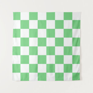 Retro Green Chessboard Chequerboard Tile Y2K Tapestry