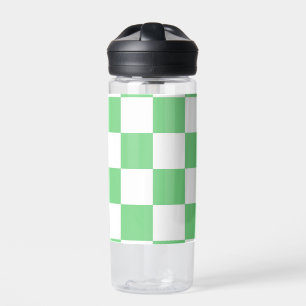 Retro Green Chessboard Chequerboard Tile Y2K  Water Bottle