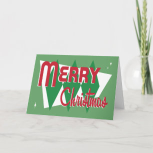 Retro Green Christmas Card