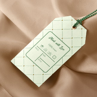 Retro Green Clothing Size & Price Hang Tag Label