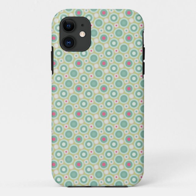 Retro Green Dots Case-Mate iPhone Case (Back)