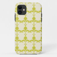 Retro Green Fleur-De-Lis Pattern