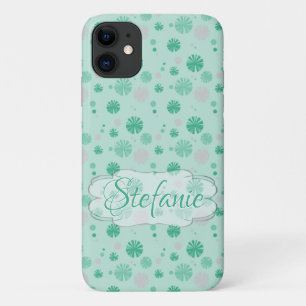 Retro Green Flowers Case-Mate iPhone Case