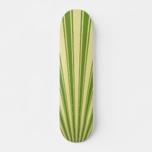 Retro Green Funky Sun Rays Background Skateboard