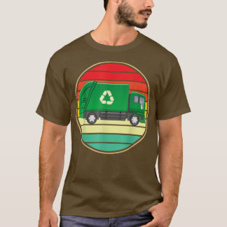 Retro Green Garbage Truck Cool  T-Shirt