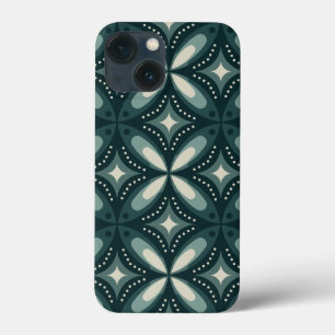 Retro Green Geometric Pattern iPhone 13 Mini Case