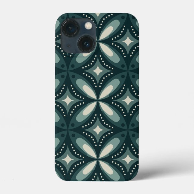Retro Green Geometric Pattern Case-Mate iPhone Case (Back)