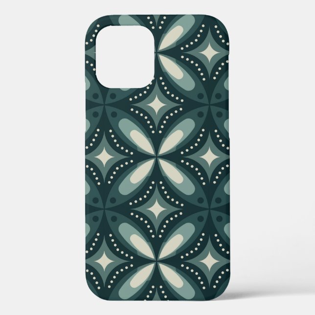 Retro Green Geometric Pattern Case-Mate iPhone Case (Back)