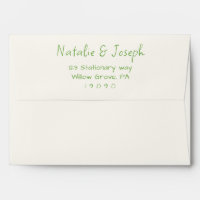 Retro Green Hand-Written Bright Fun Modern Wedding