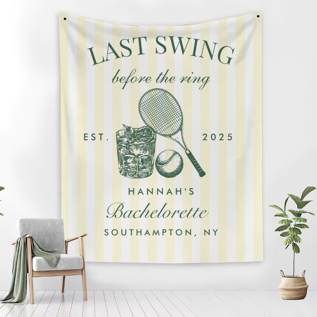 Retro Green Last Swing Before The Ring Tennis Bach Fleece Blanket (Creator Uploaded)