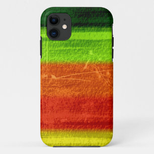 Retro green lime orange red yellow grunge stripes Case-Mate iPhone case