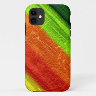 Retro green lime orange red yellow grunge stripes Case-Mate iPhone case
