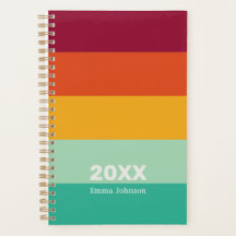 Retro Green Orange Burgundy Stripe 2026 Name