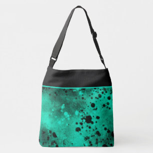 Retro Green Paint Splatter  Crossbody Bag