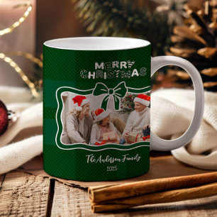 Retro Green Plaid Whimsical Christmas Coffee Mug