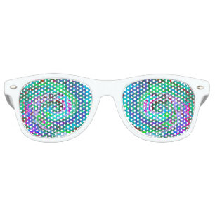 Retro Green, Red and Magenta Abstract Groovy Swirl Retro Sunglasses