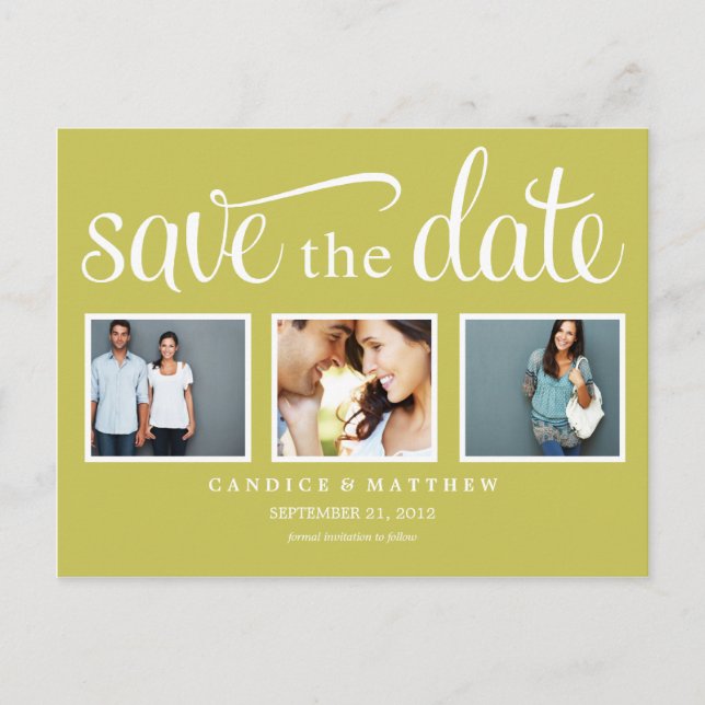 RETRO GREEN | SAVE THE DATE ANNOUNCEMENT (Front)