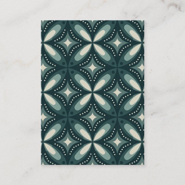 retro green shapes appointment card (Front)