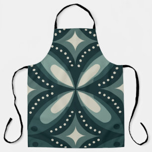 retro green shapes apron