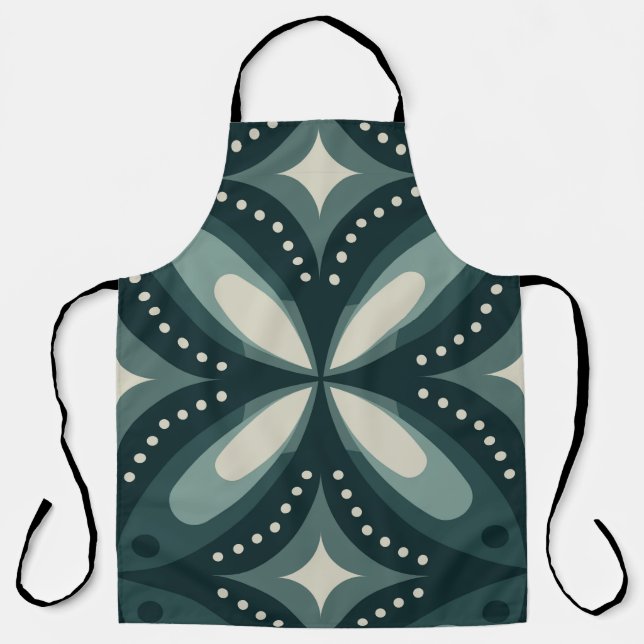 retro green shapes apron (Front)