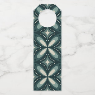 retro green shapes bottle tag