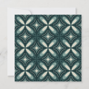 retro green shapes card