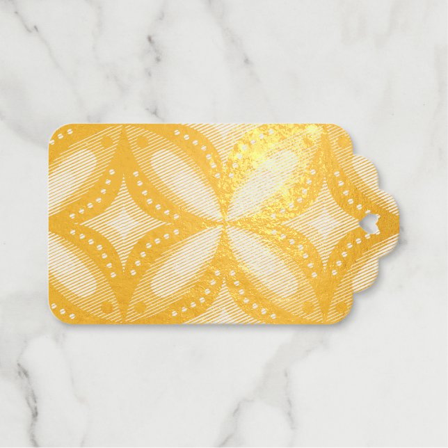retro green shapes gift tags (Front (Horizontal))