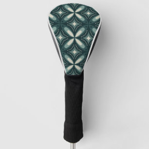 retro green shapes golf head cover