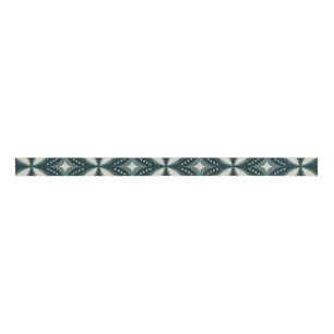retro green shapes grosgrain ribbon
