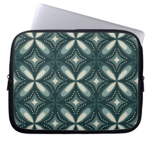 retro green shapes laptop sleeve