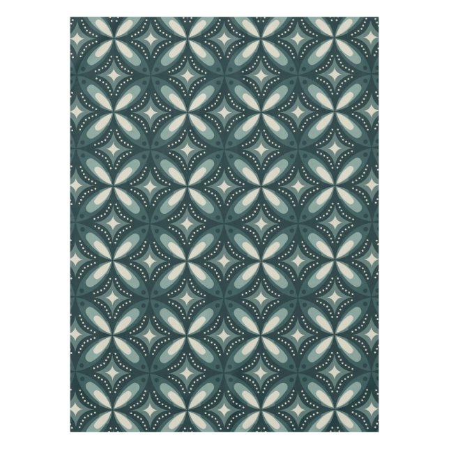 retro green shapes tablecloth (Front)
