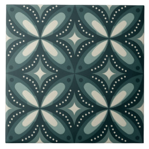 retro green shapes tile
