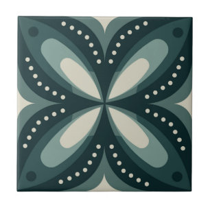retro green shapes tile