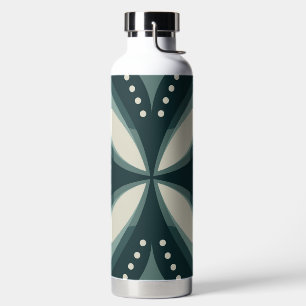 retro green shapes water bottle