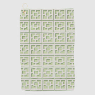 Retro Green Trellis Golf Towel